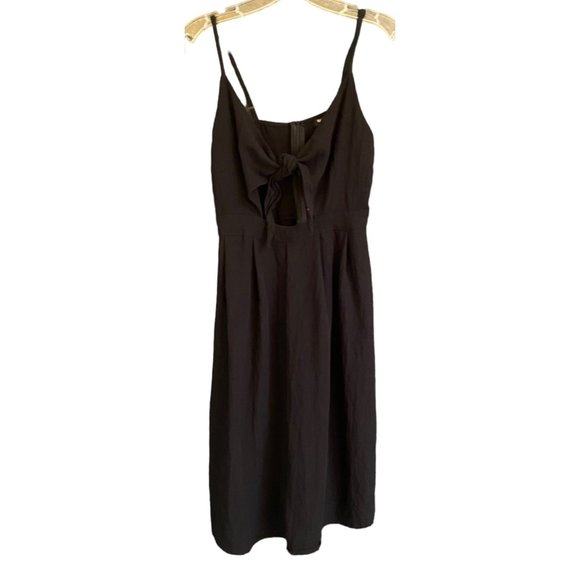 NASTY GAL BLACK KEYHOLE TIE FRONT SUN DRESS SZ 8 - Picture 2 of 5